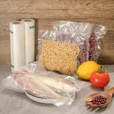 Крен сумки уплотнителя вакуума пластиковой упаковки вкладчика еды изготовленный на заказ прозрачный выбитый