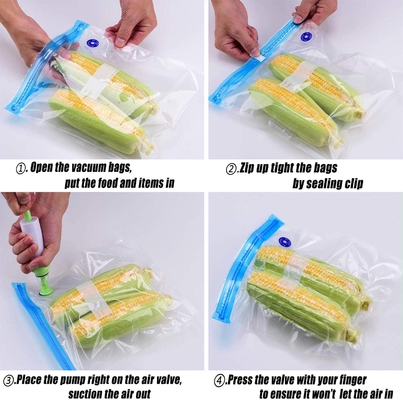 Молния уплотнителя вакуума кладет сумки в мешки Sous Vide для Resealable еды BPA свободное многоразовое