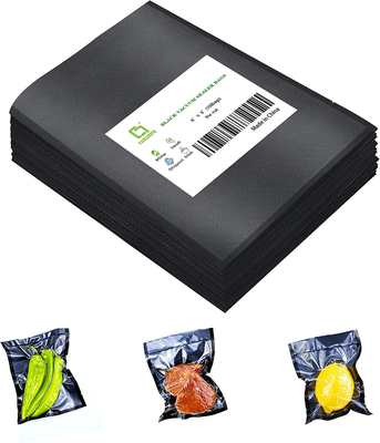 Изготовленное на заказ печатая пластиковое черное уплотнение вакуума Rolls выбило Resealable сумки уплотнителя вакуума